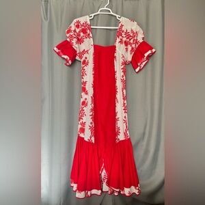 Vintage Ohia Print Mu’umu’u Especially For You Sz 6 Red Hawaii Mumu Dress